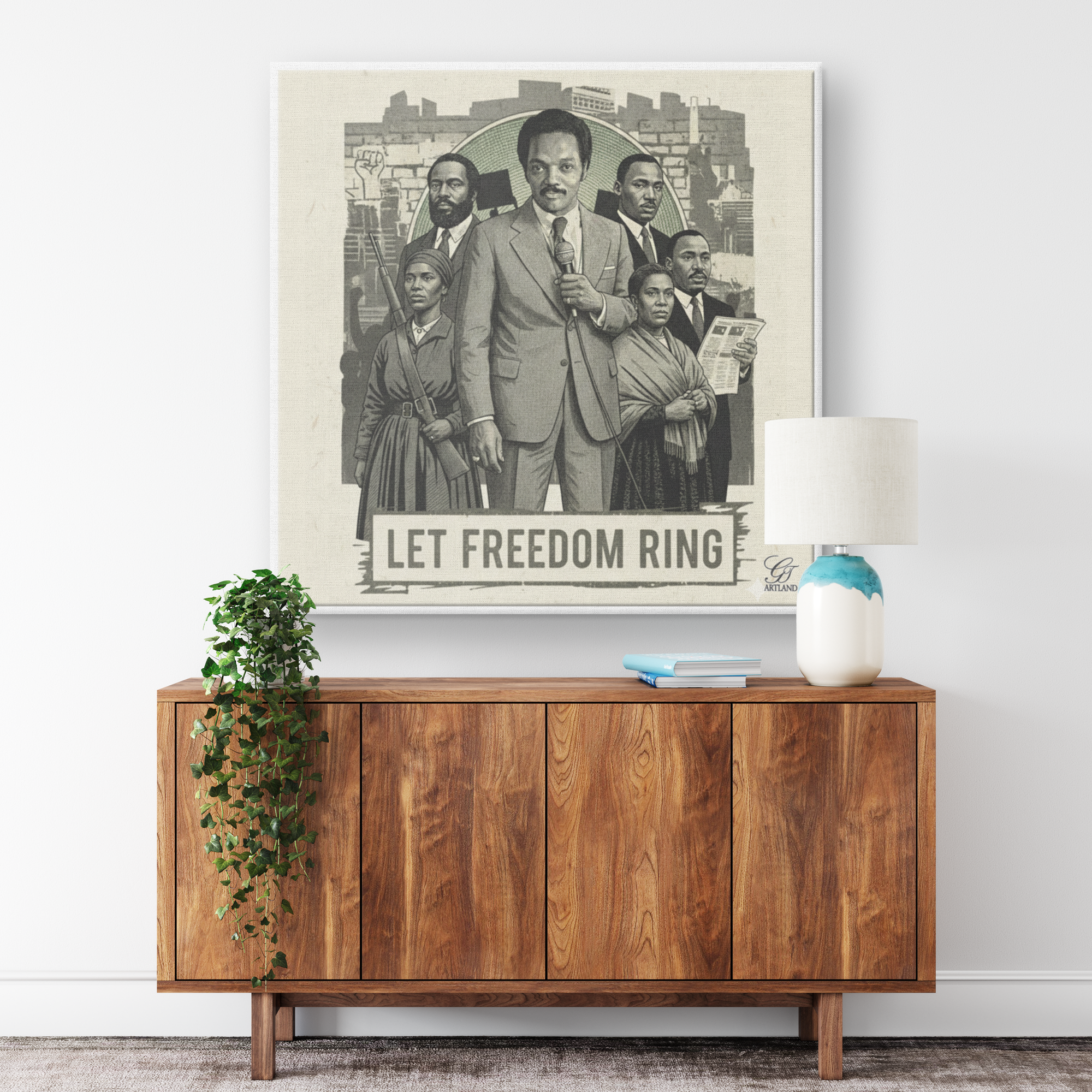 Let Freedom Ring Jesse Jackson Designer Historical Legacy Canvas Wrap by GT Artland