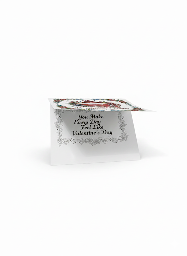 Happy Valentines Day " Tattoo Styled" Hearts and Roses with Ribbon Card (8, 16, and 24 pcs) by GT Artland