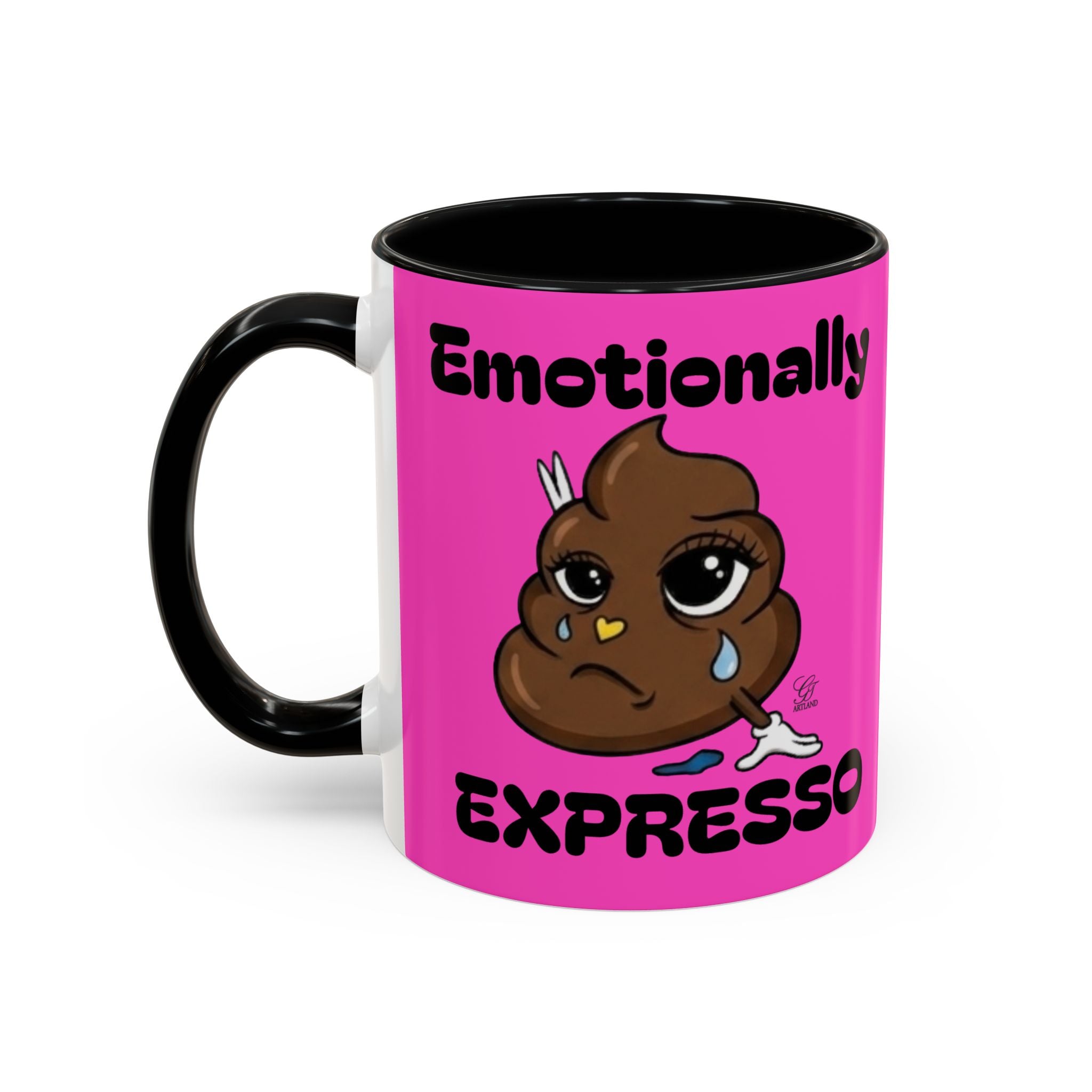 Emotionally Expresso Cute Crying Poop Emoji Designer Coffee Mug by GT Artland