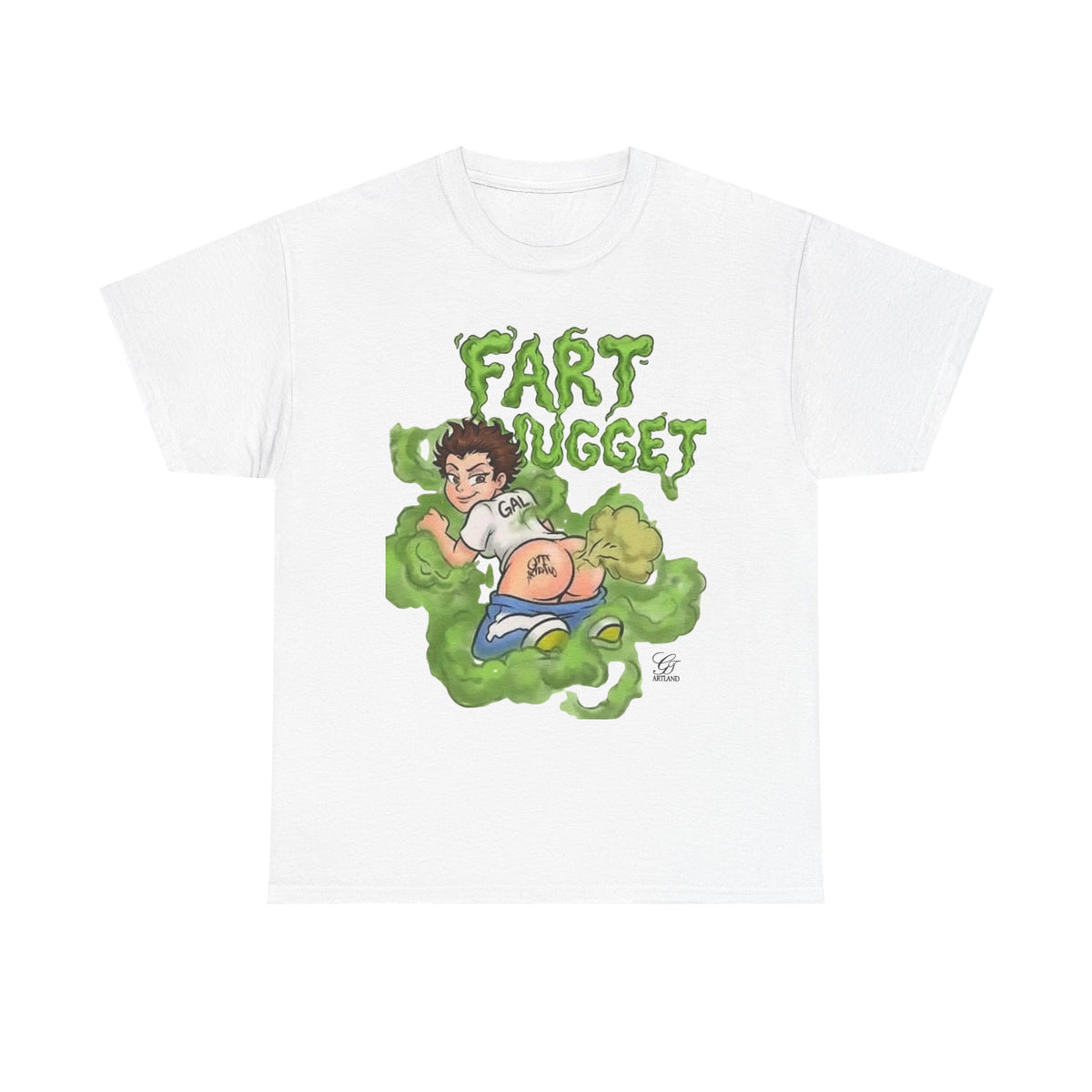 Fart Nugget graphic tee | Funny cartoon kid fart illustration T-Shirt