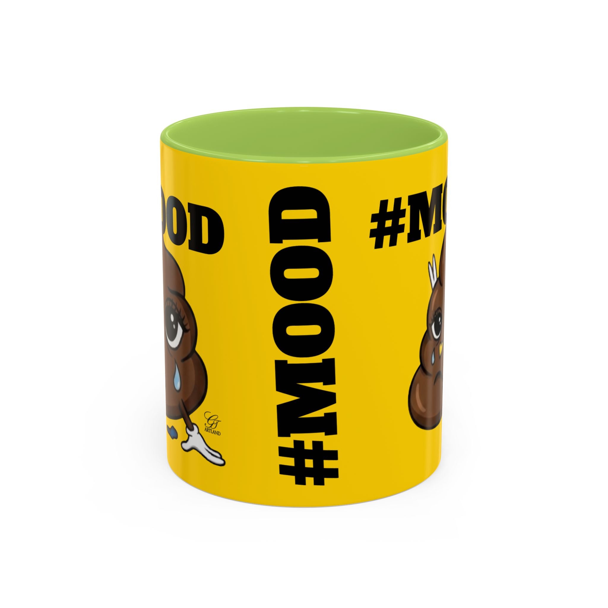 #MOOD Poop Emoji Accent Coffee Mug Yellow Edition — Funny 11/15oz Novelty Mug by GT Artland