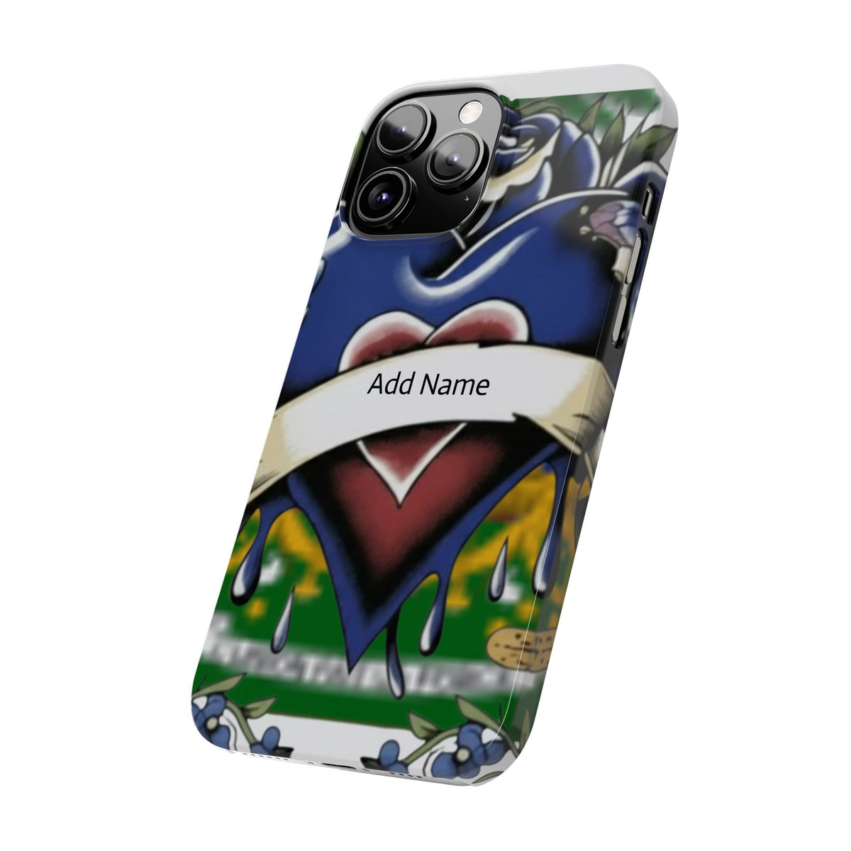 Blue Rose Garden Urban Styled Illustration Slim Phone Case |  by GT Artland