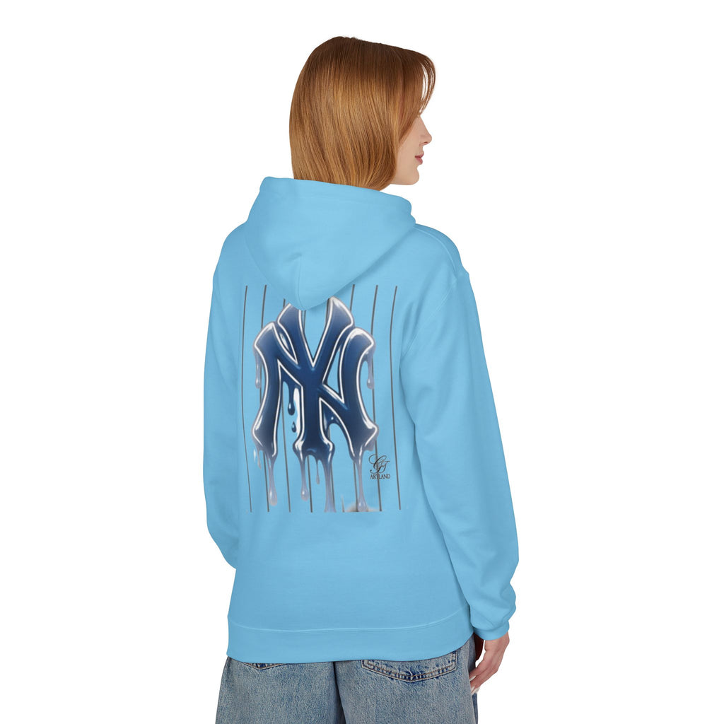 Dripping NY Fan Gear Logo Hoodie | Baseball Pinstripe Streetwear by GT Artland