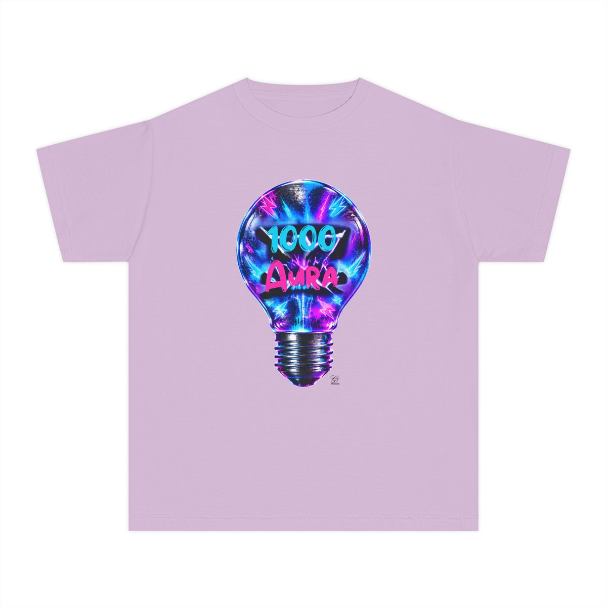 Colorful Light Bulb Youth T-Shirt -"1000 AURA" Graphic T-Shirt