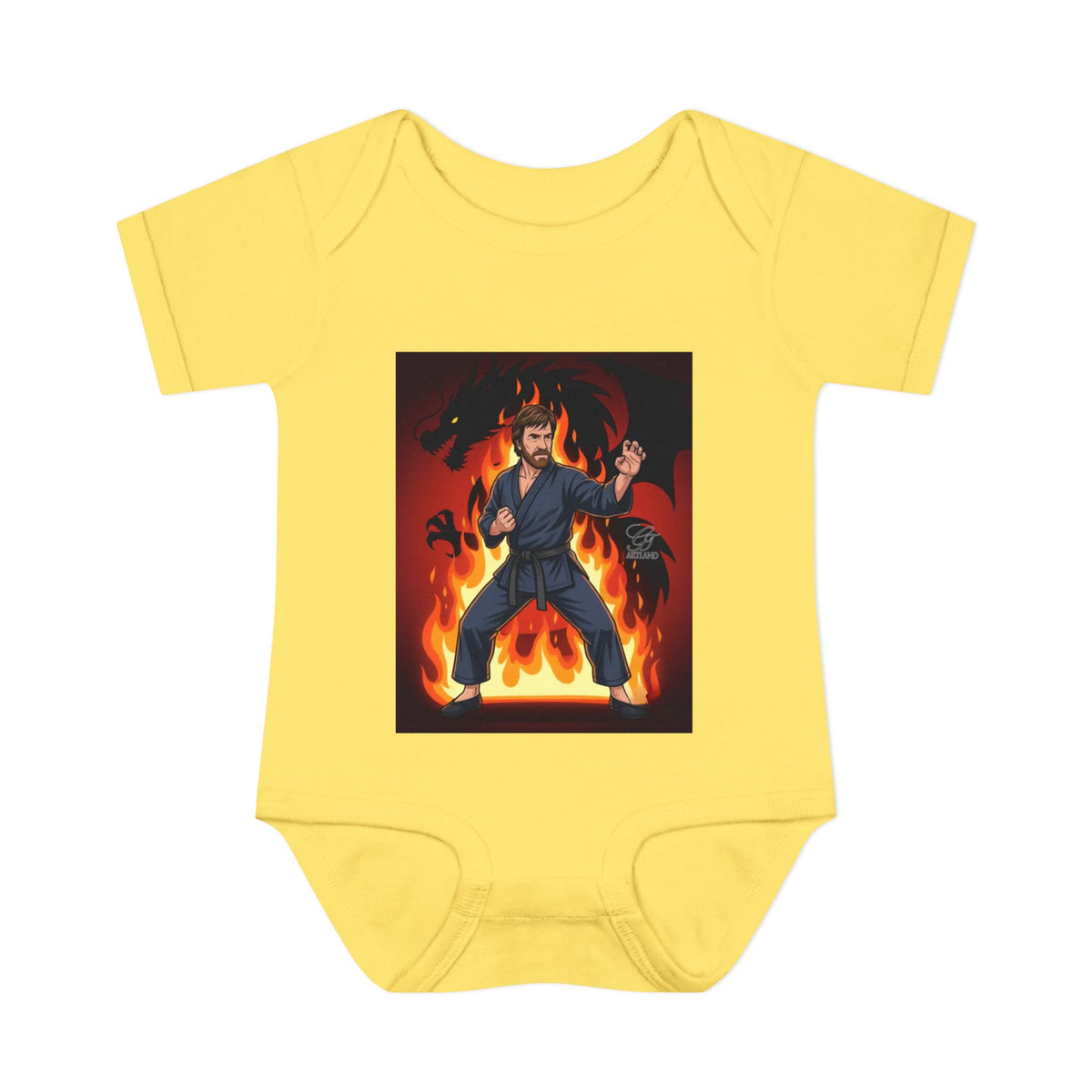 Flame Ninja Infant Bodysuit | Dragon Fire Martial Arts Baby Onesie