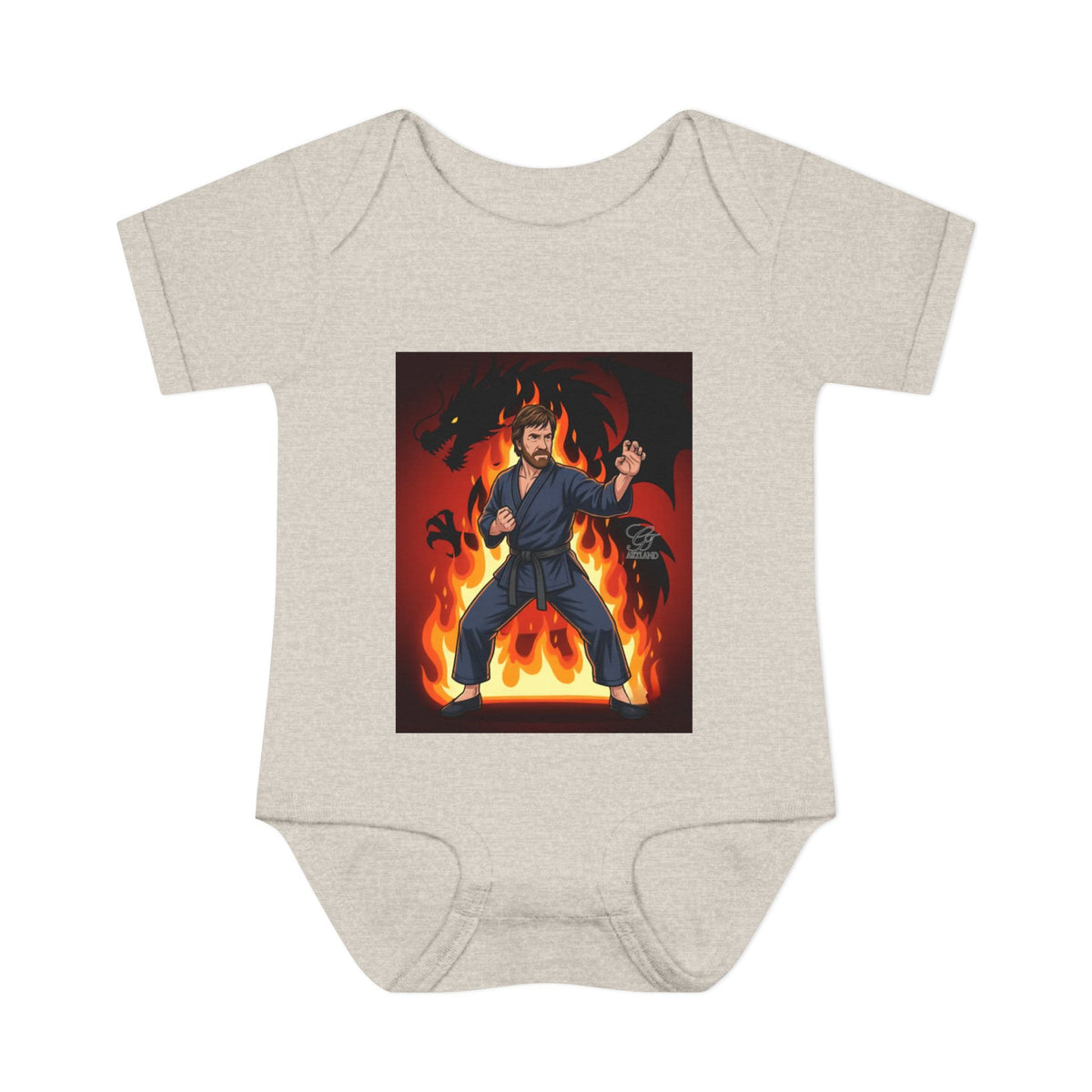 Flame Ninja Infant Bodysuit | Dragon Fire Martial Arts Baby Onesie