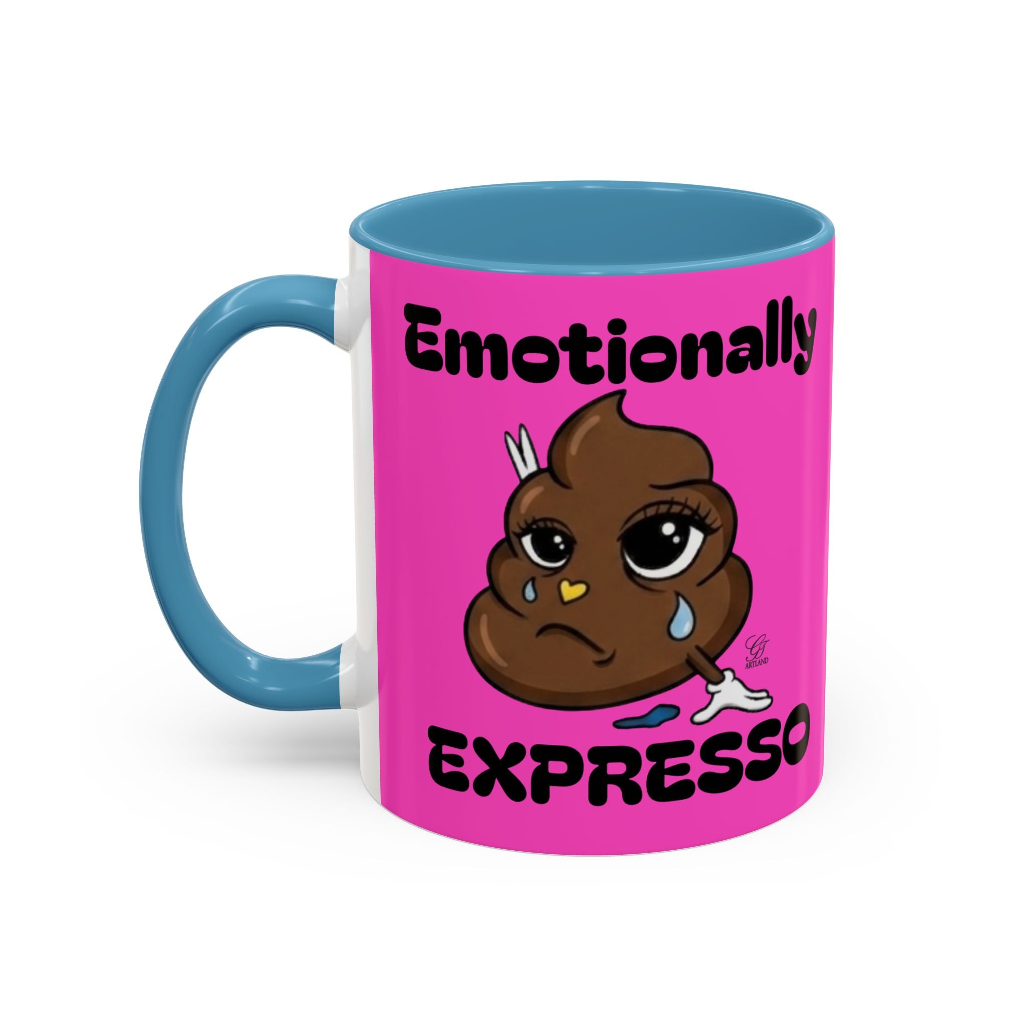 Emotionally Expresso Cute Crying Poop Emoji Designer Coffee Mug by GT Artland
