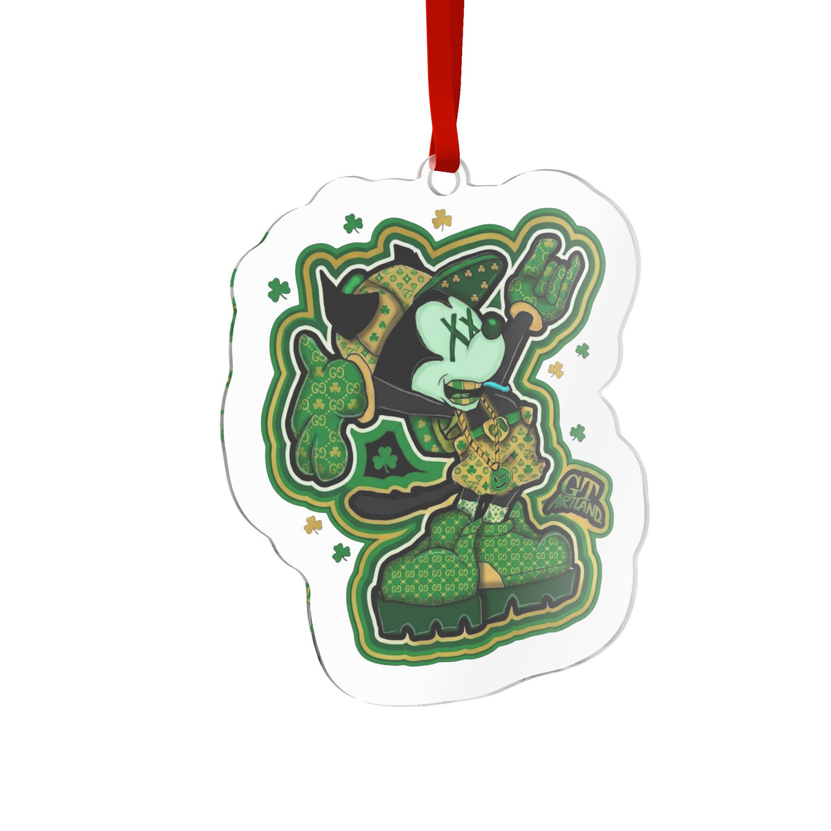 Lucky Green Holiday Acrylic Ornament by GT Artland