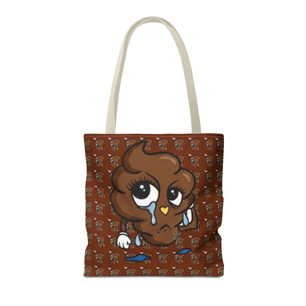 Glizzee Cute Poop Character Tote Bag | All Over Print Cartoon Pattern by GT Artland