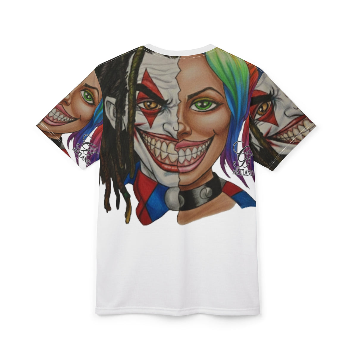 2 Faced Da Joka And Rainbow Hair Girl Urban Street Vibe Tee  Cut & Sew Shirt by GT Artland