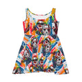 Rainbow Psycho Slasher Color Drip Halloween Dark Horror Skater Dress by GT Artland