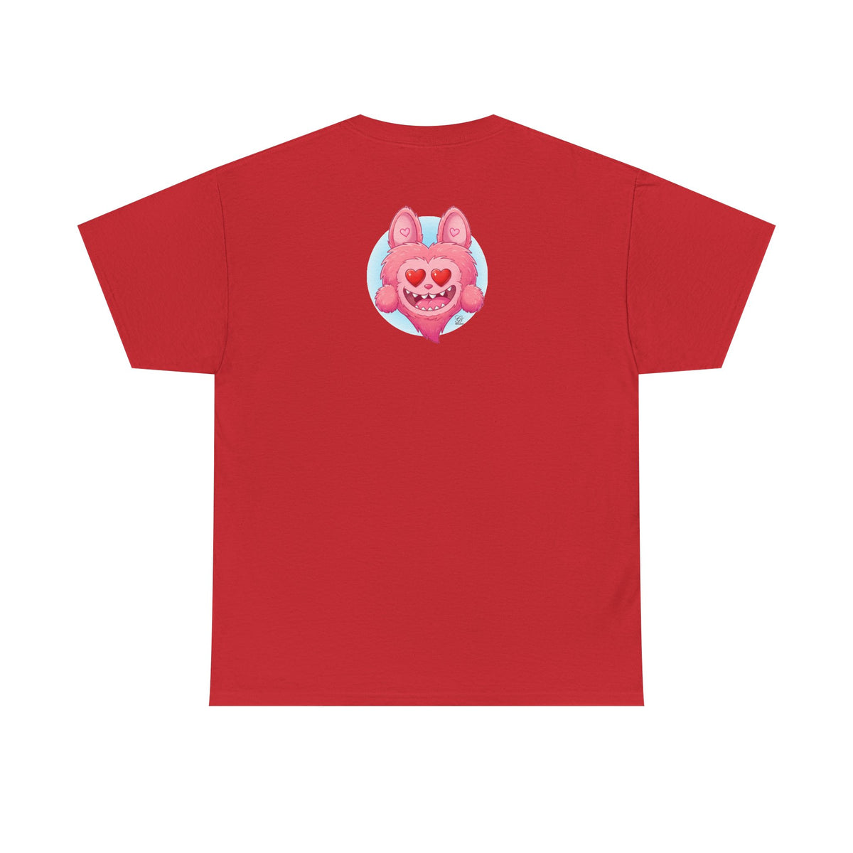 Pink Heart-Eyed Monster T-Shirt | Cute Fuzzy Creature by GT Artland