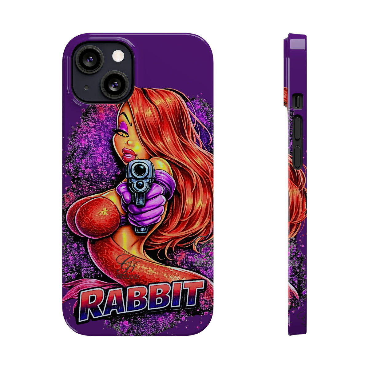 Pinup Rabbit Vixen Gun Girl Phone Case | Slim Phone Cases by GT Artland