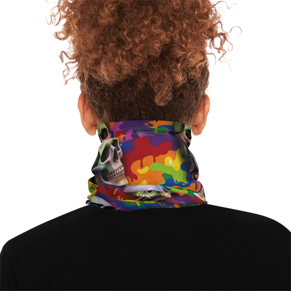 Rainbow Camo Drip Designer Skull Neck Gaiter by GT Artland
