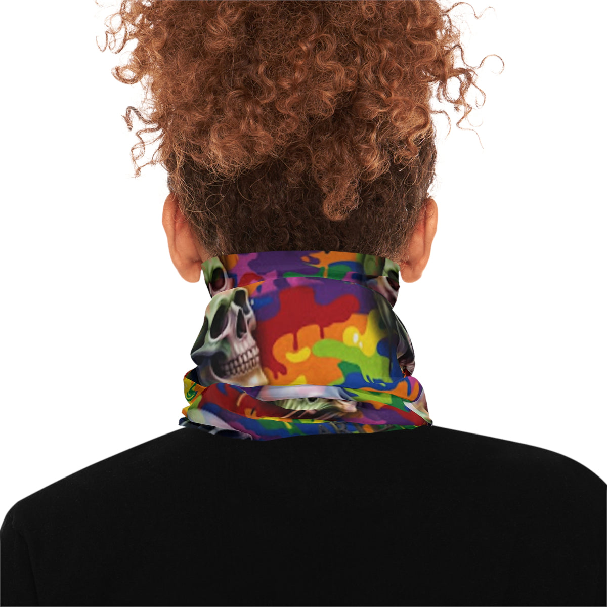 Rainbow Camo Drip Designer Skull Neck Gaiter by GT Artland