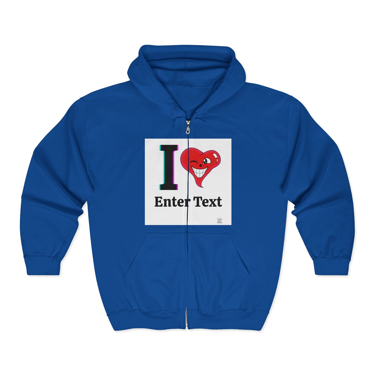 Unisex I LOVE Heavy Blend Full Zip Hooded Sweatshirt Hoodie | Full Zip Sweatshirt
