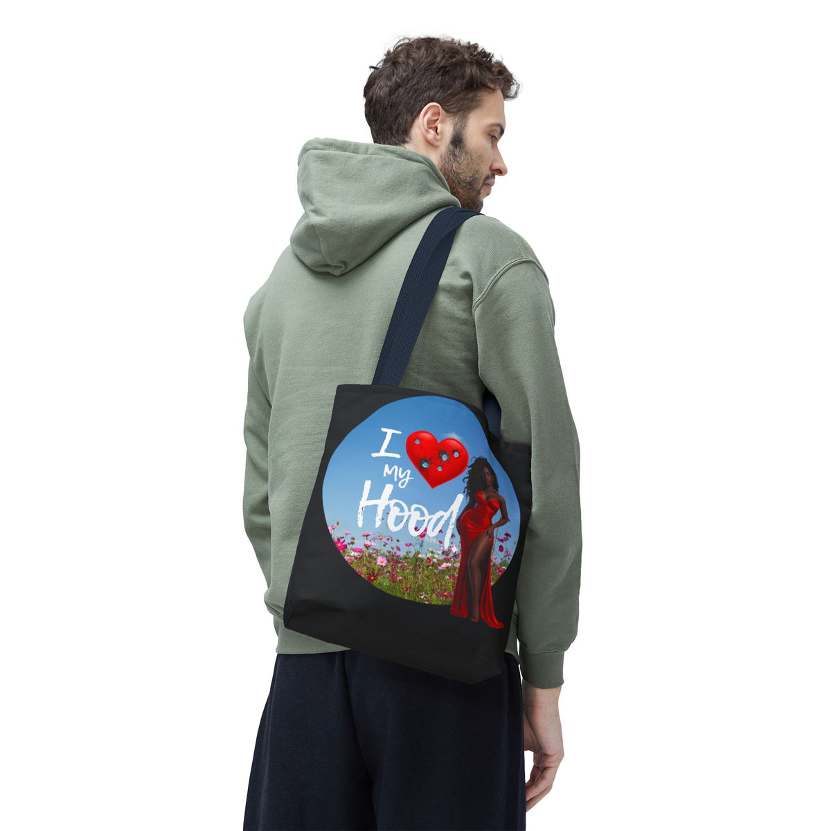 I Love My Hood tote bag | All-over print handbag