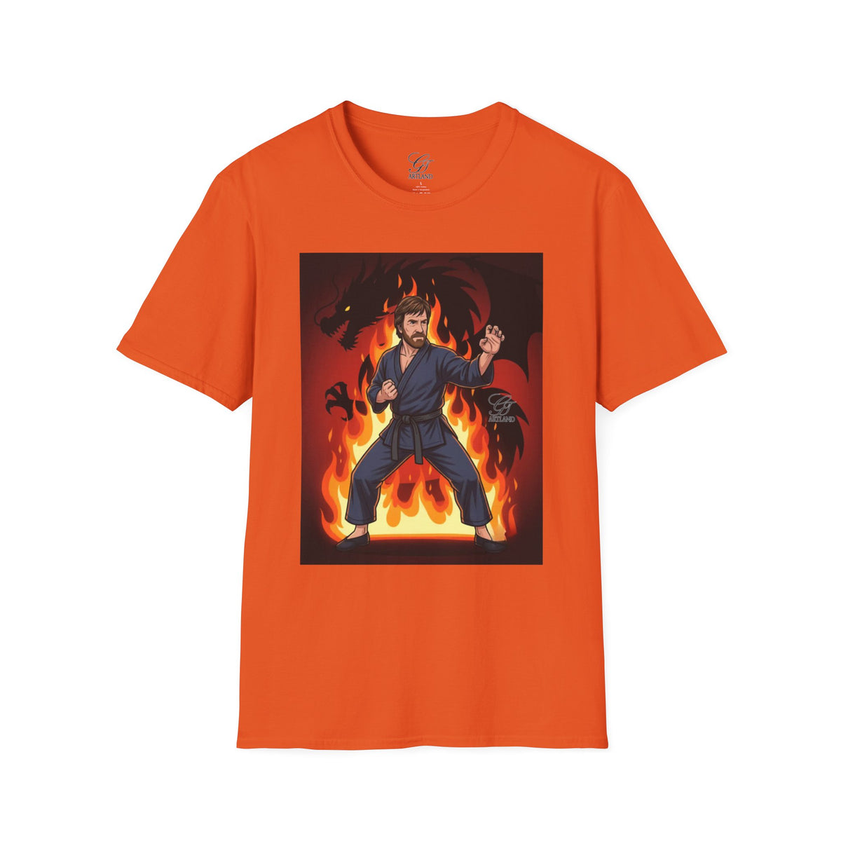 Karate Demon Chuck Norris Karate Fighter T-Shirt | Martial Arts Flame Illustration by GT Artland