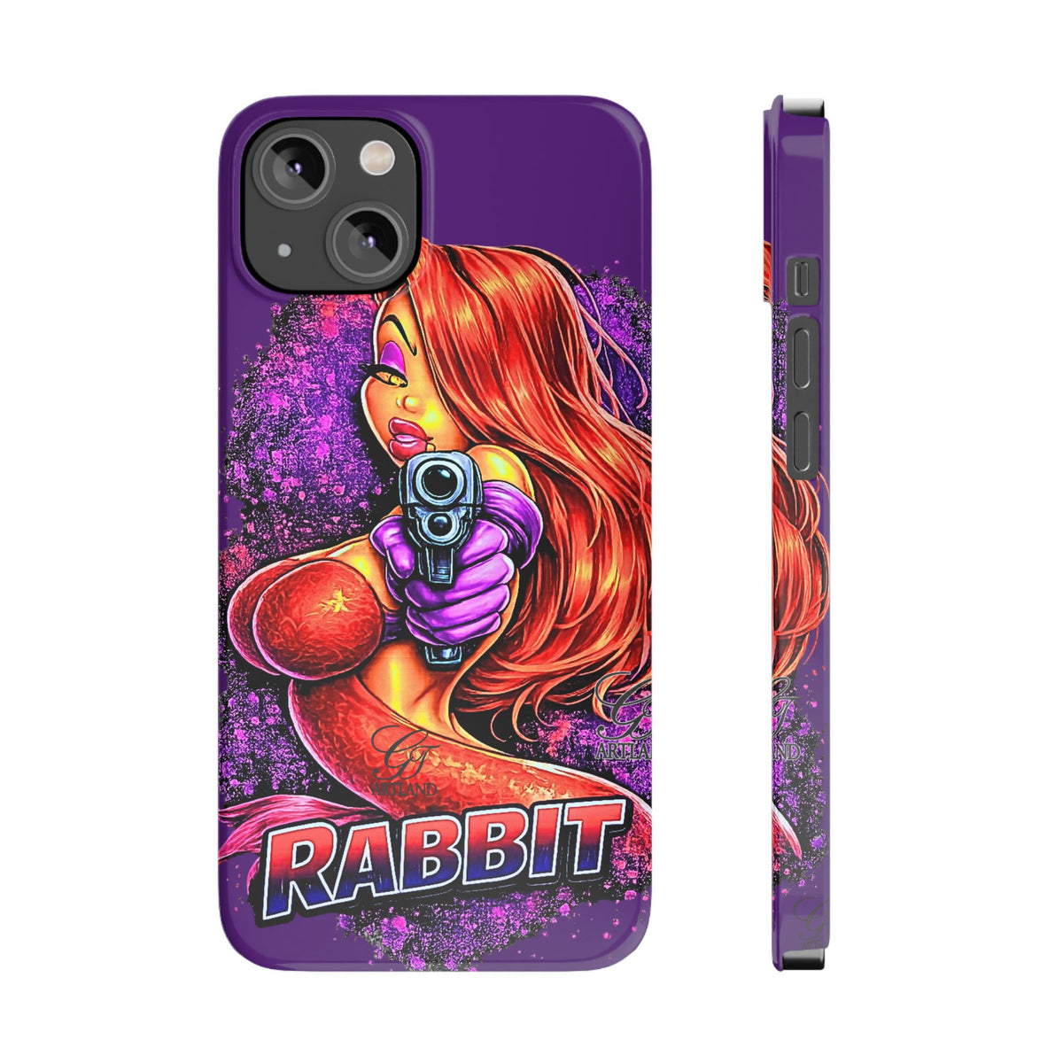 Pinup Rabbit Vixen Gun Girl Phone Case | Slim Phone Cases by GT Artland