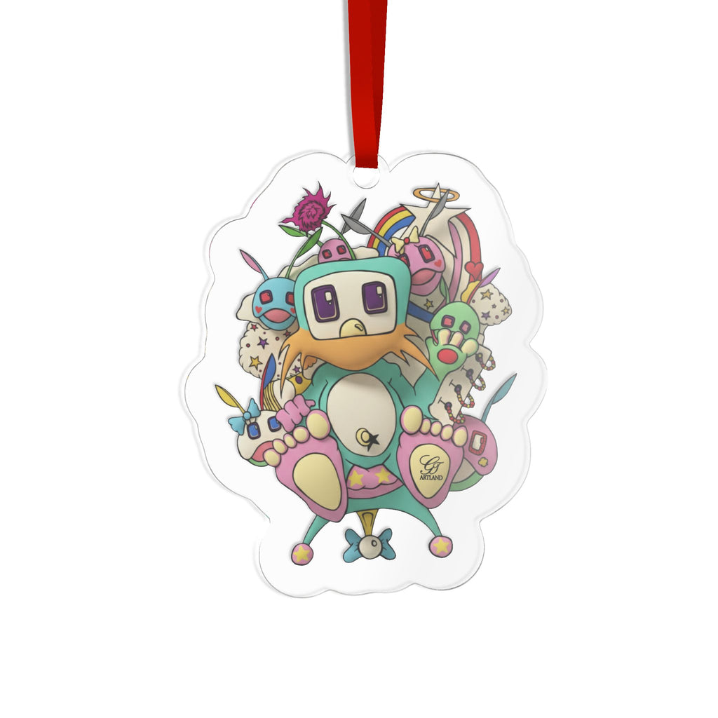 Whimsical Robot Christmas Ornament by GT Artland