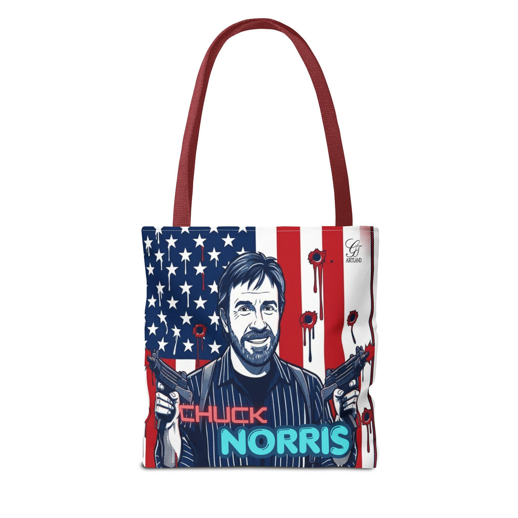 Patriotic Action Designer Edition Hero Tote Bag — 'Chuck Norris' Graphic by GT Artland