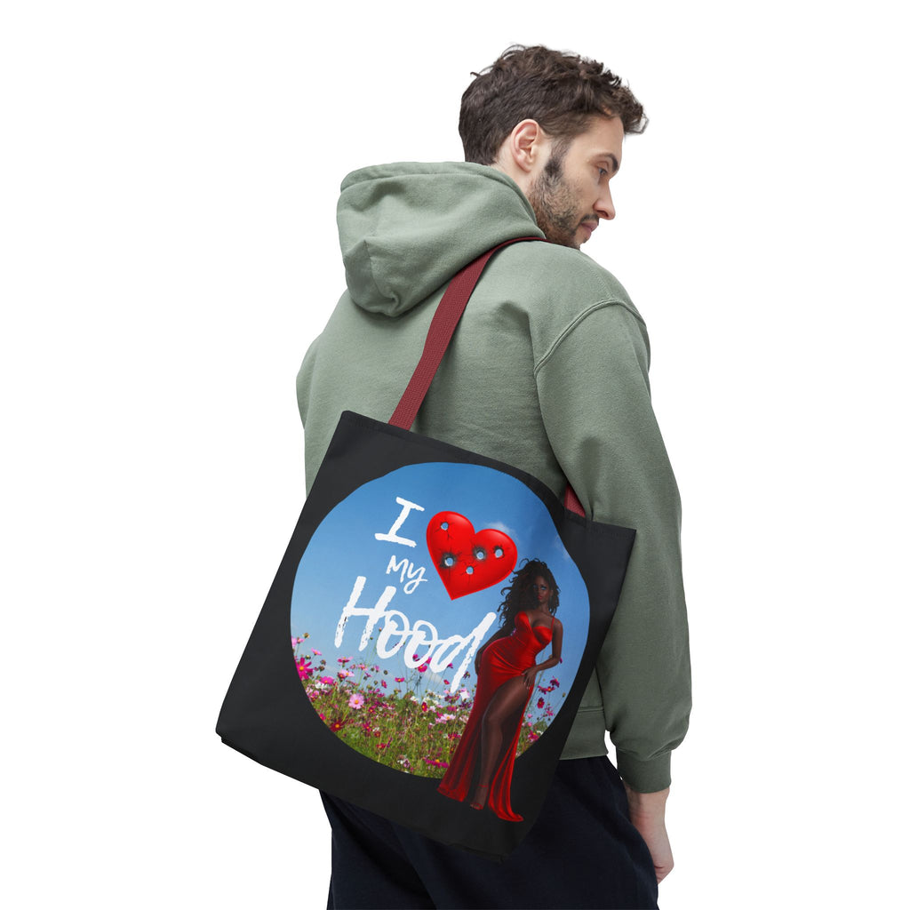 I Love My Hood tote bag | All-over print handbag