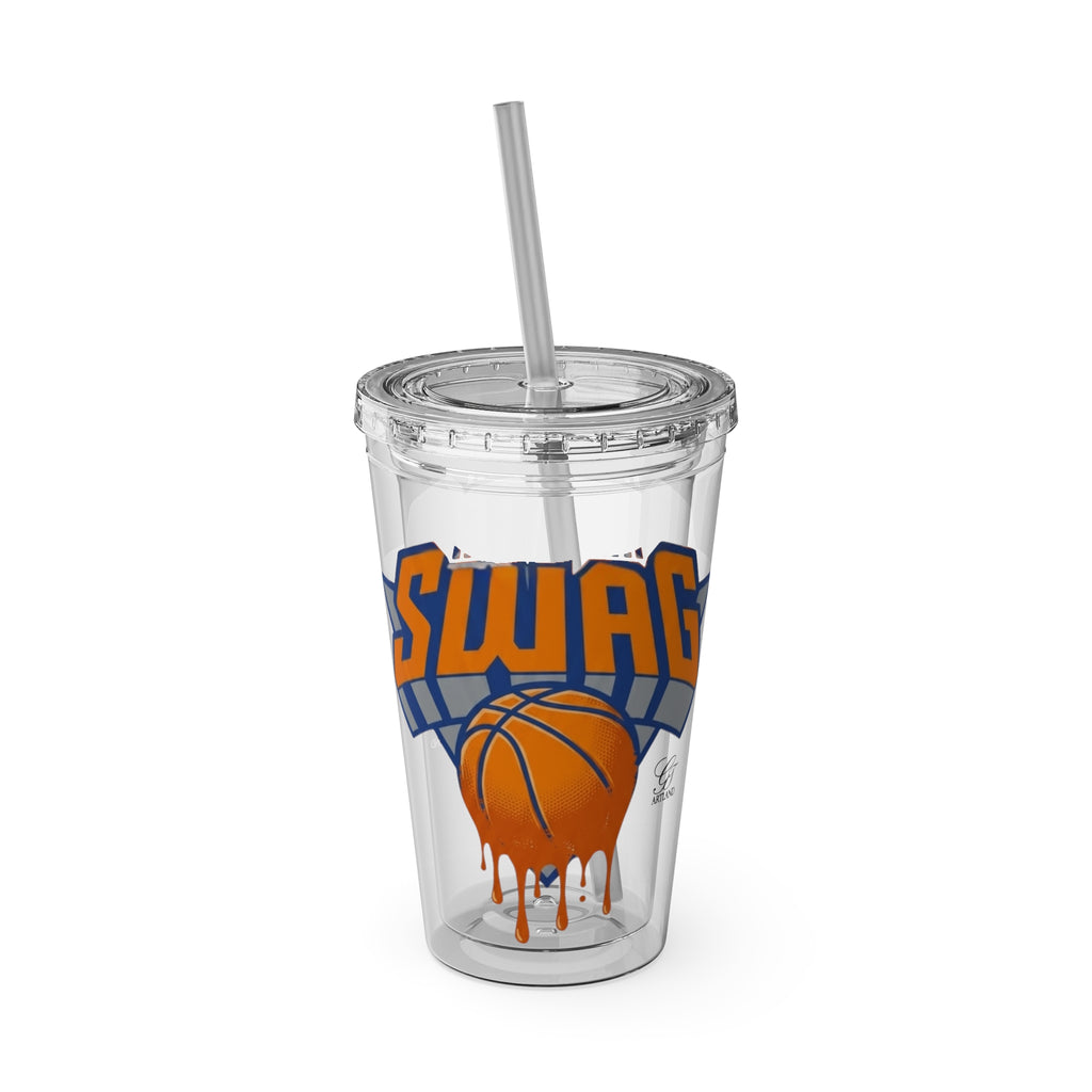 Swag Dripping Basketball Tumbler | 16oz Straw Cup by GT Artland