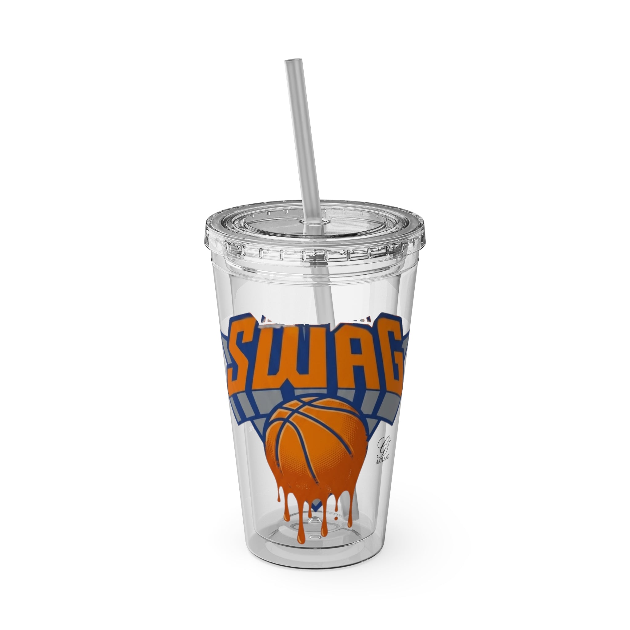 Swag Dripping Basketball Tumbler | 16oz Straw Cup by GT Artland