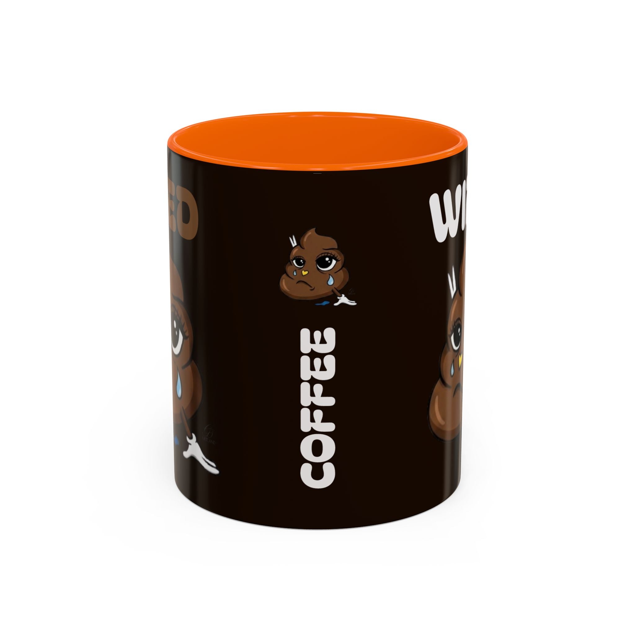 Coffee Mug - "Wired" Cute Poop Emoticon Design (11/15 oz) by GT Artland