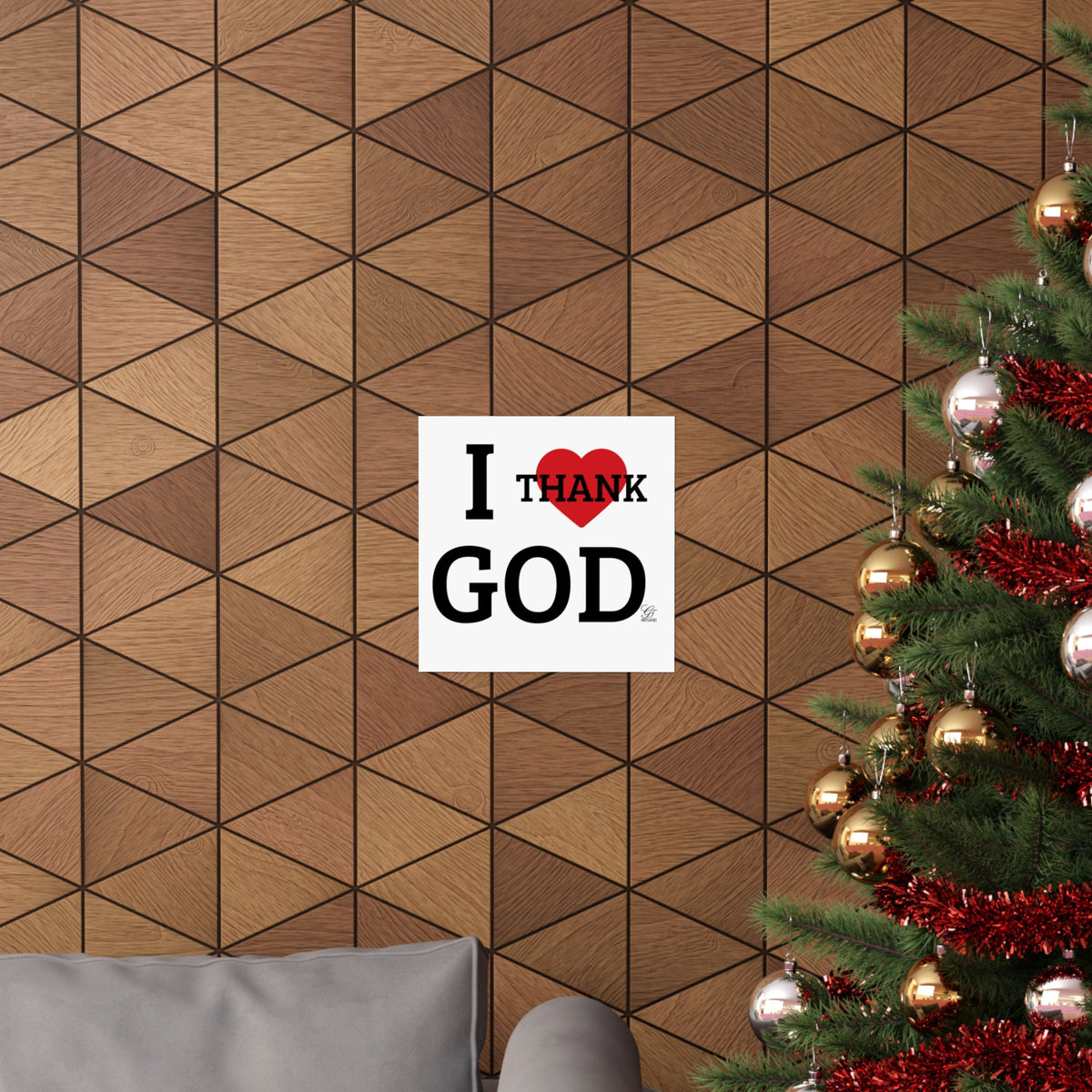I Heart Thank God Poster | Matte Vertical Poster, Religious Wall Art by GT Artland