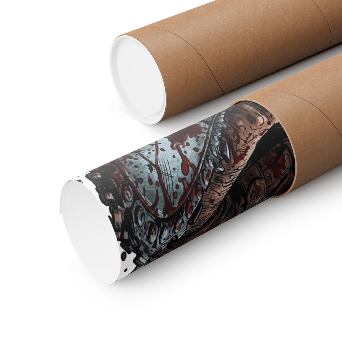 Leatherface Chainsaw Poster Matte Vertical | Horror Movie Art, Bloody Slasher Print by GT Artland