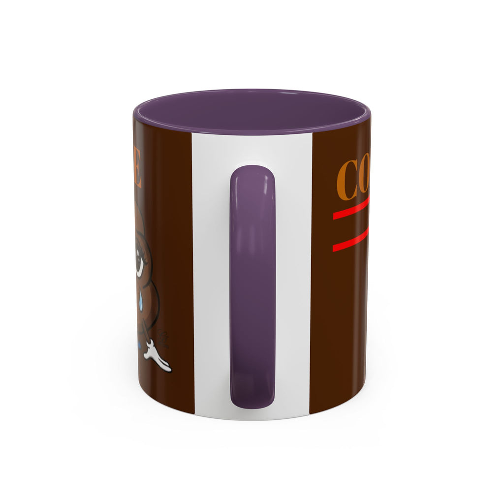 Coffee Mug — Cute Crying Poop Character "Coffee = Pooo" Accent Ceramic Mug by GT Artland