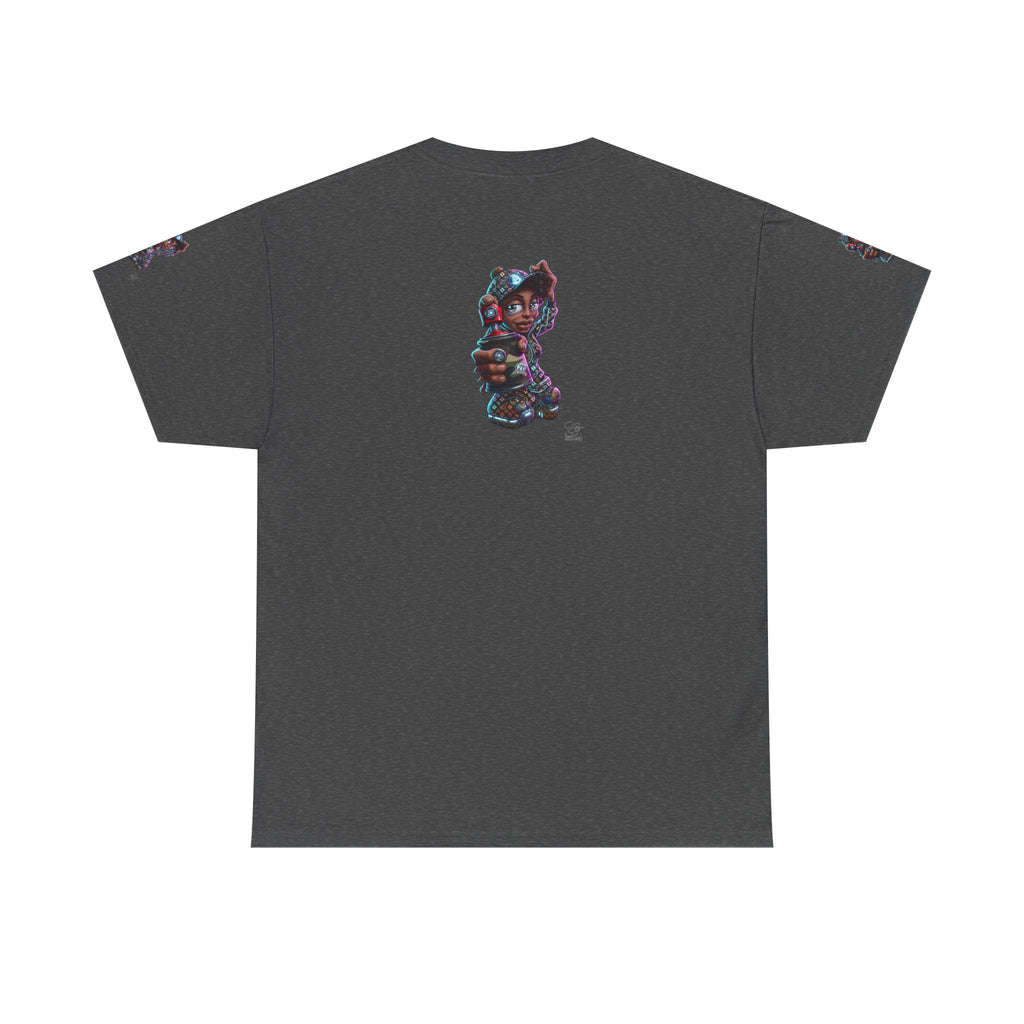Ebony Futuristic Urban Spray Can Kid Gamer Tee - Cute Streetwear Graphic T-Shirt by GT Artland