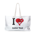 I Heart Smiling Heart Weekender Bag | Customizable Text Tote by GT Artland