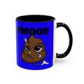 #MOOD Poop Emoji Retro Blue Accent Coffee Mug – Funny Blue 11/15oz Gift by GT Artland