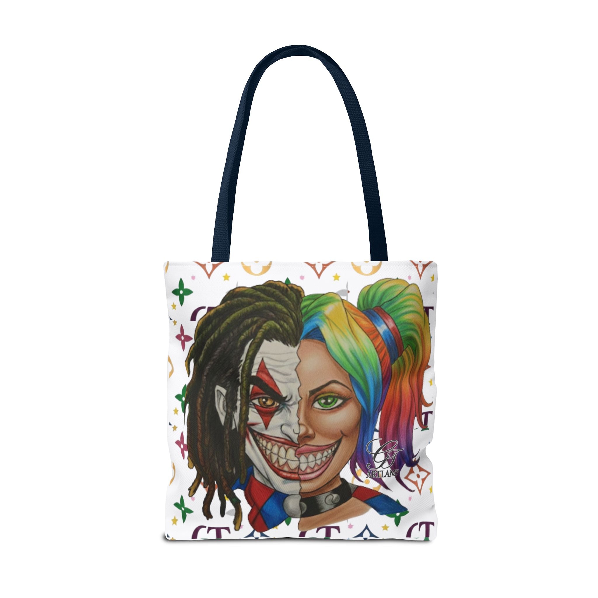 Two Faced Clown Couple Face Tote Bag – Urban Duo Swag by GT Artland