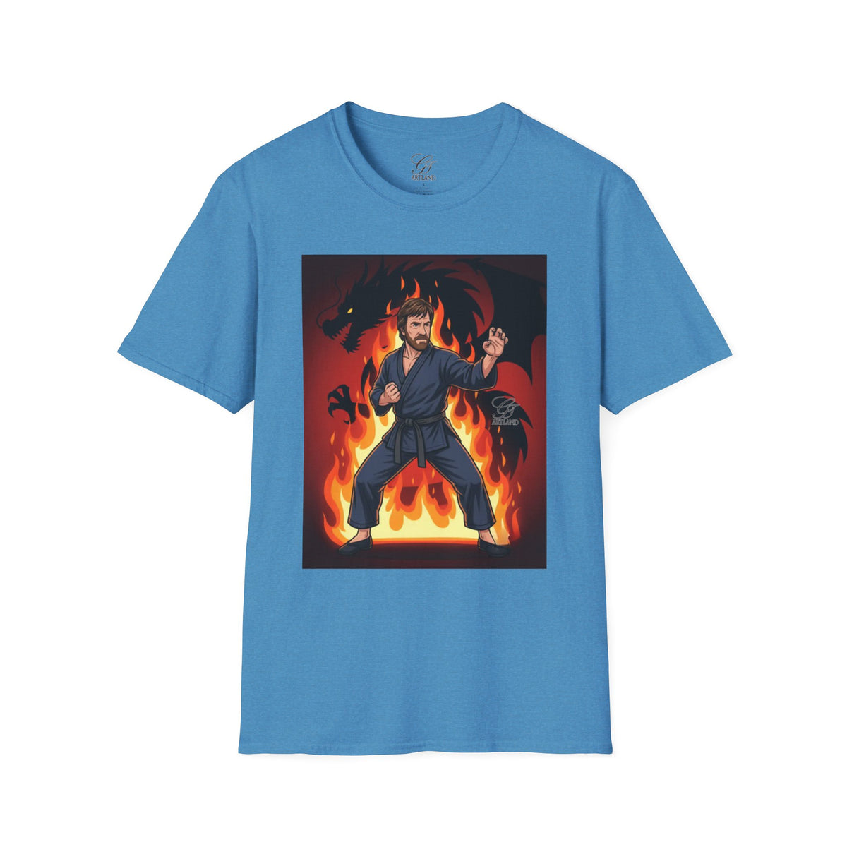 Karate Demon Chuck Norris Karate Fighter T-Shirt | Martial Arts Flame Illustration by GT Artland