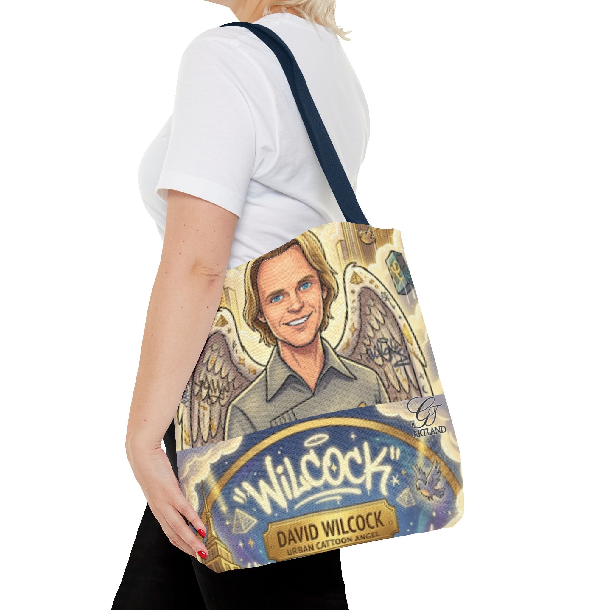 Wilcock Angel Wings Portrait Tote Bag – Illustrated Memorial/Tribute Carryall by GT Artland