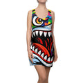 Colorful Shark Face Racerback Dress | All-Over Print