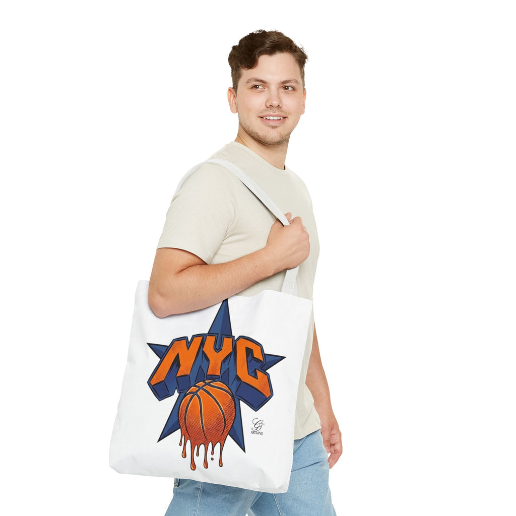 NYC Dripping Basketball Tote Bag | City Basketball Design by GT Artland