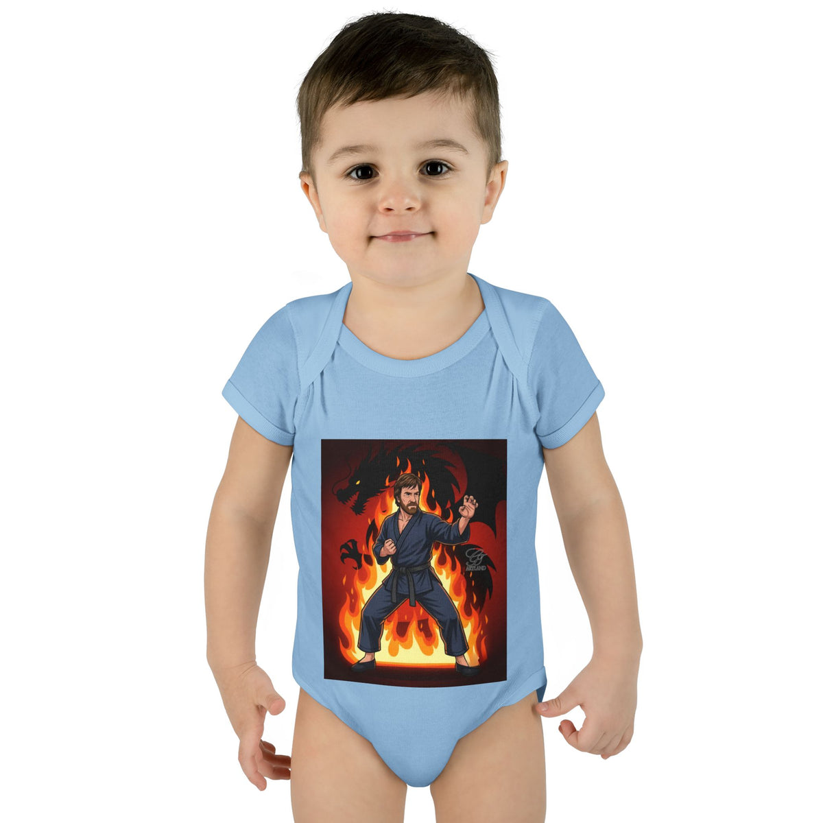 Flame Ninja Infant Bodysuit | Dragon Fire Martial Arts Baby Onesie