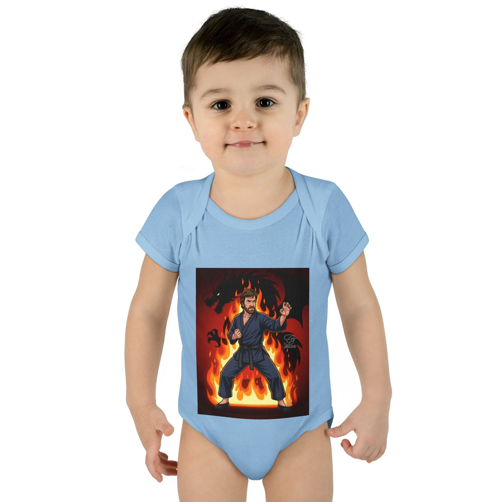 Flame Ninja Infant Bodysuit | Dragon Fire Martial Arts Baby Onesie