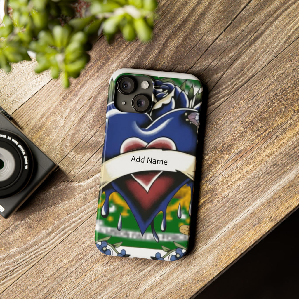 Blue Rose Garden Urban Styled Illustration Slim Phone Case |  by GT Artland