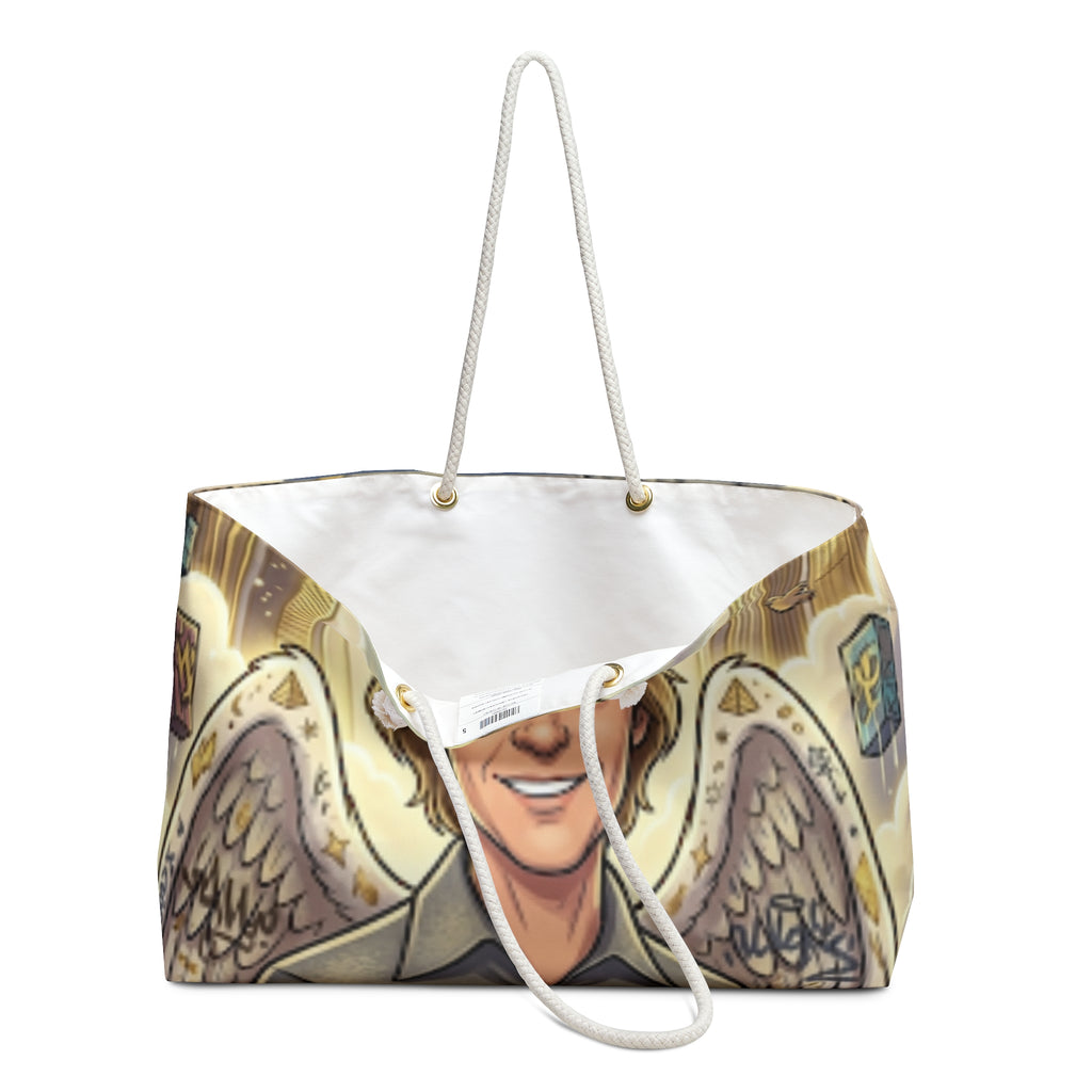 David Wilcock Angel Portrait Weekender Bag | Wilcock Logo Travel Tote by GT Artland