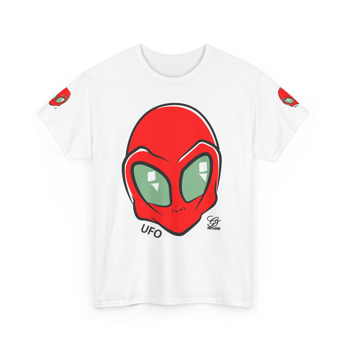 Red Alien Head UFO Tee | Retro Space Graphic T-Shirt