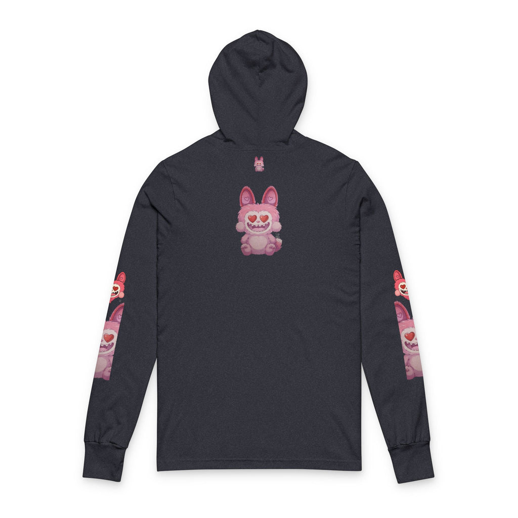Pink Heart-Eyes Bunny  Hooded Long Sleeve
