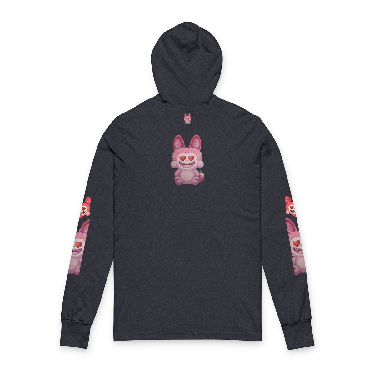 Pink Heart-Eyes Bunny  Hooded Long Sleeve