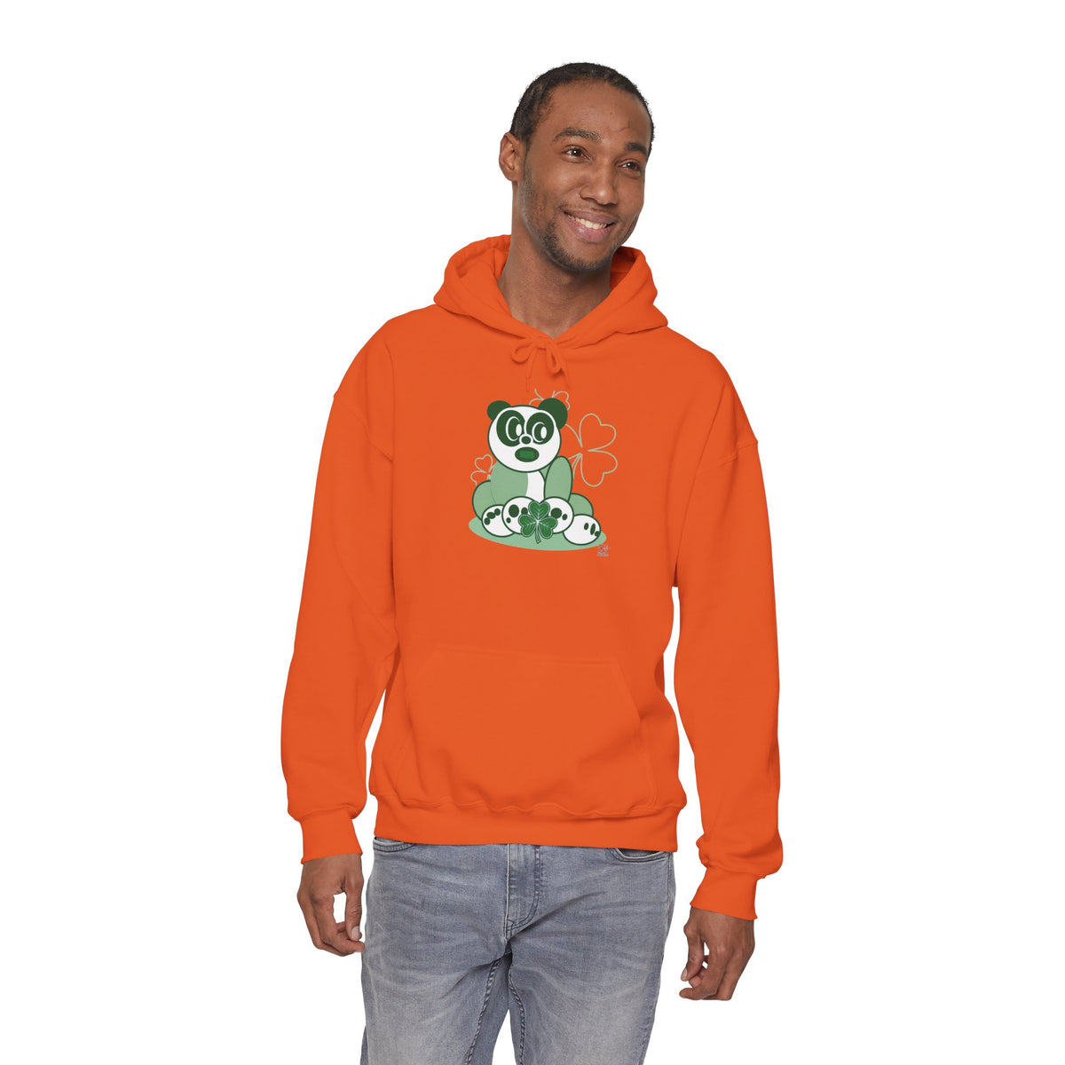 Green Panda with Bamboo Hoodie