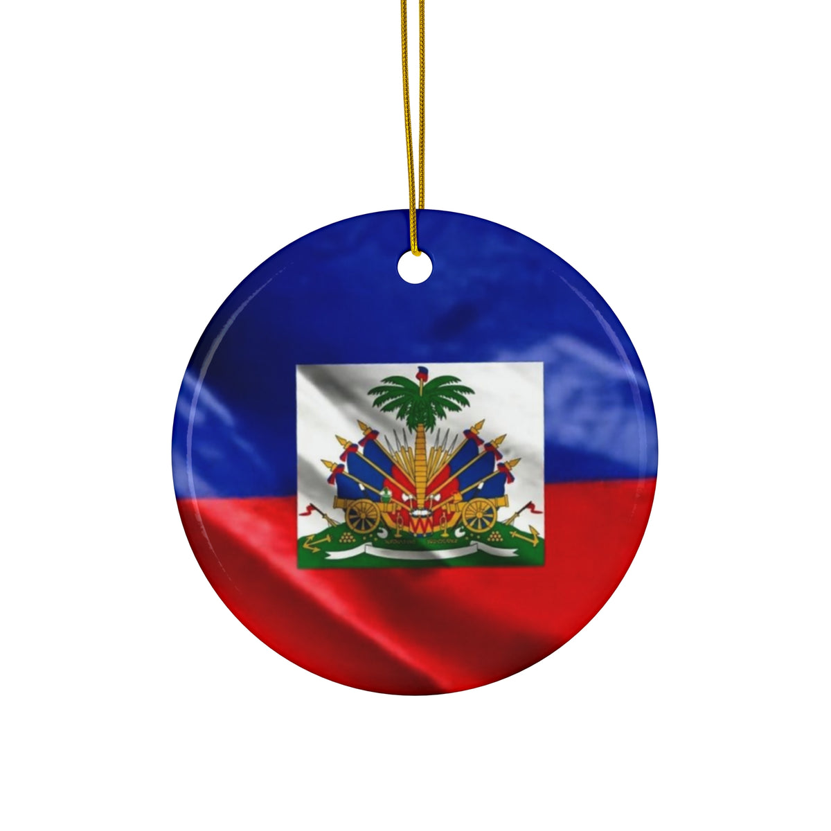 Haiti Flag Ceramic Ornament — Round Decorative Holiday Keepsake by Gt Artland