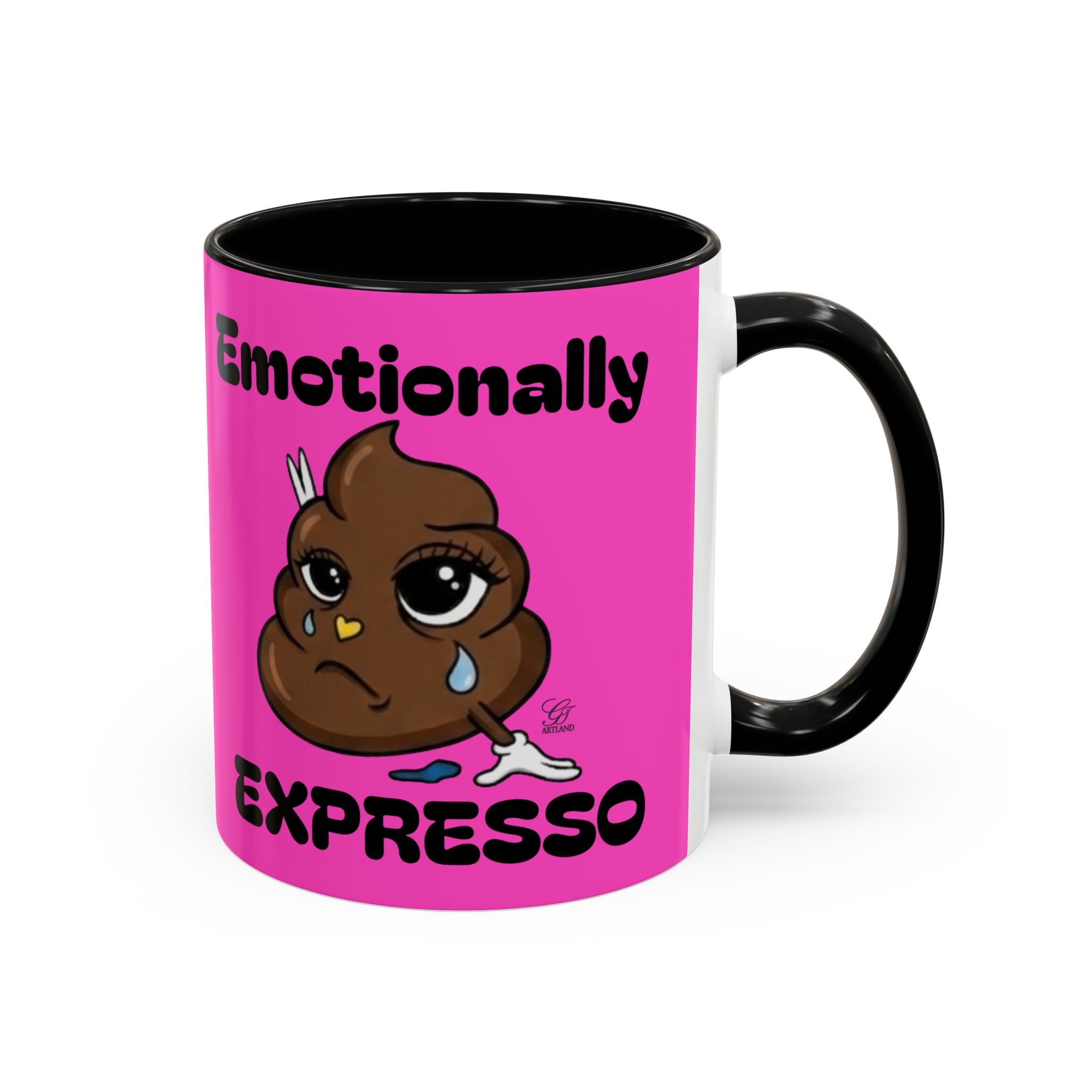 Emotionally Expresso Cute Crying Poop Emoji Designer Coffee Mug by GT Artland